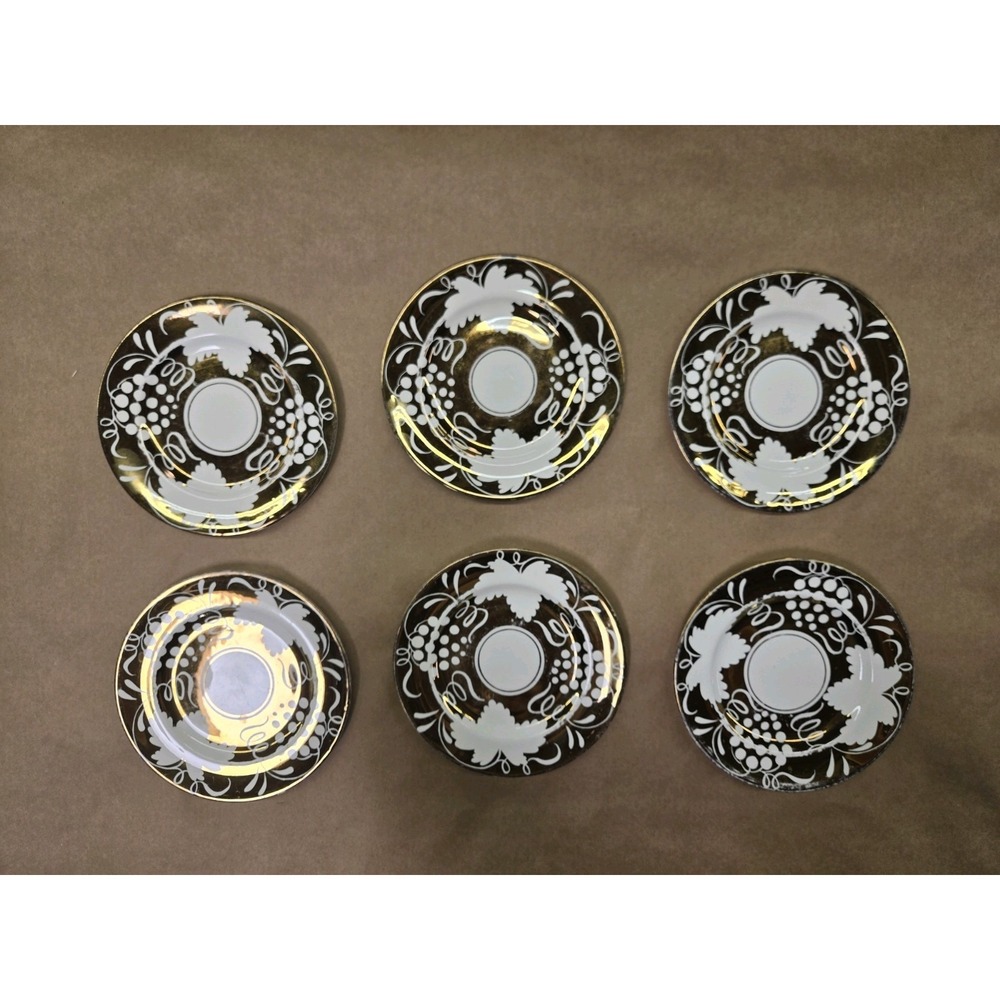 Vintage Gray's Pottery Butter Plates Set Of 6 - Picture 5 of 5